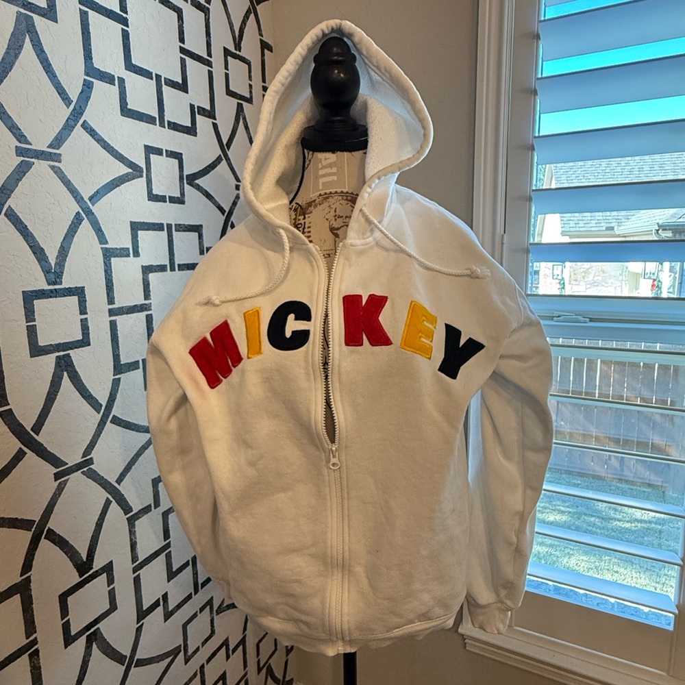 Kids White Mickey Hoodie Jacket